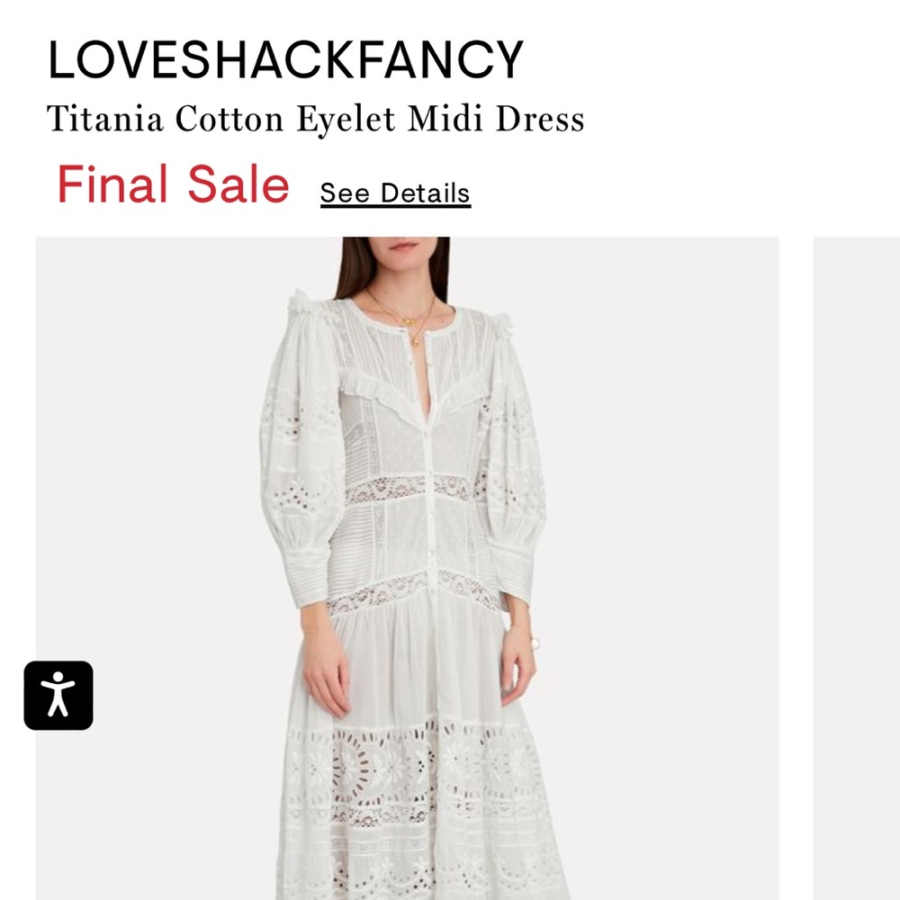 Love Shack Fancy Tatiana Dress Size 2